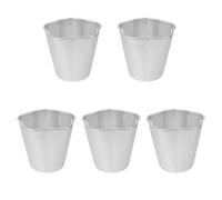LIFKICH Lega di Alluminio Stampi per Chiffon Cake Argento 5 Pezzi, Mini | Forma Floreale Scanalata, Superficie Antiaderente, Rilascio Completo, Porzioni Uniformi per Dolci Gelatina e Flan