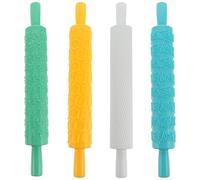LIFKICH Mattarello per Pasticceria in Plastica 4 Pezzi Goffratura Creativa, Leggero e Facile da Usare per Risultati Uniformi in Cucina e Momenti di Baking Social Colore Colore Casuale