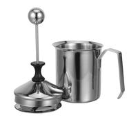 LIFKICH Montalatte Manuale in Acciaio Inossidabile 400ml per Cappuccino e Caffè Versamento Preciso e Schiuma Cremosa per Uso Domestico