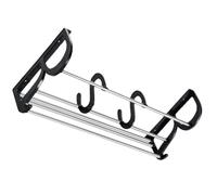 LIFKICH Porta Pantofole da Muro senza Foratura Doppio Strato in Pp e Acciaio Inox, Resistente All'umidità, Facile da Installare, per Camera e Dietro la Porta
