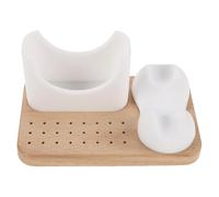 LIFKICH Porta Punte per Trapano Unghie in Silicone e Legno con 24 Fori, Compatibile, Design Elegante e Moderno per Sessioni Manicure da Tavolo