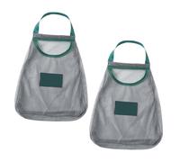 LIFKICH Sacchetti di Rete Verde in Poliestere 2 Pezzi per Conservazione di Aglio e Radice Aromatica, Resistente e Traspirante, per Uso Domestico e Appesi