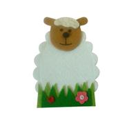 LIFKICH Sacchetti per Posate e Contenere Coltello e Cucchiaio Set Pasqua 4 Pezzi a Forma di Pecora Bianca Cartoon Adorabile per Decorare la Tavola