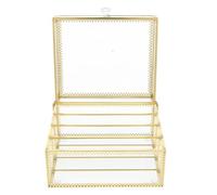 LIFKICH Scatola Delicata in Lega e Vetro Design Separato e Coperchio Organizer in Modo Ordinato per Proteggere e Conservare Cosmetici Cosmetici
