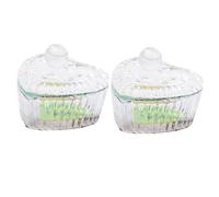 LIFKICH Set 2pezzi Bicchieri in Vetro Ottagonali con Coperchio per Nail Art per Mixare Liquido Acrilico e Polvere in Nail Salon