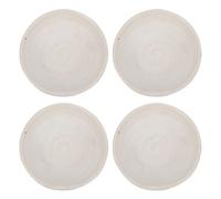 LIFKICH Set 4 Pezzi Ciotoline in Ceramica Bianco per Condimenti e Immersione, Piatti Rotondi Artistici per Salse e Snack in Cucina Riutilizzabile
