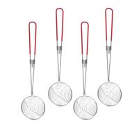 LIFKICH Set di 4 Colini in Acciaio Inossidabile con Manico, Multifunzionali e Facili da Pulire, per Cottura di Noodle e Ingredienti per Hot Pot in Cucina Domestica