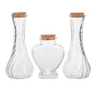 LIFKICH Set Rituale Sabbia Matrimonio 3 Bottiglie Vetro Trasparenti Tappo Sughero per Cerimonia Nozze Decorazioni Casa e Feste 5.91X2.56X2.56In