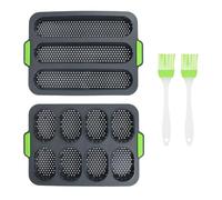 LIFKICH Set Stampi per Pane Francese in Silicone Verde Manico | Pane Integrale e Panini, Flessibile e Antiaderente, Adatto a Lezioni Culinarie e Cerimonie