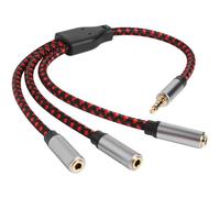LIFKICH Splitter Audio per Cuffie 3,5 MM Maschio a 3 Femmine, Adattatore Jack in Lega di Alluminio Trattamento Oro, Prolunga per Cuffie per Computer e Altoparlanti Hifi