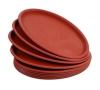 LIFKICH Vassoi Ovali per Piante da Interno Set da 10 in Plastica Rossa, Supporto Drenaggio per Vaso, Base Raccogli-Gocce per Fioriere, Protezione Pavimenti Anti-Trabocco per Giardino