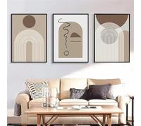 LIFKNVN Poster e stampe Boho Modern Abstract Line Geometric Brown Beige Wall Art Canvas Painting Pictures Decorazione del soggiorno 60x90cmx3 Senza cornice