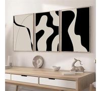 LIFKNVN Quadri artistici minimalisti, stampe su tela in bianco e nero, poster nordici, quadri astratti per soggiorno, 20x30cmx3, senza cornice