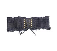 LIFKOME 1 Pz. Cintura Elastica in Denim Da Donna Cintura Elastica in Denim Con Motivo Macramè Elegante Cintura Per Vestirsi Da Festa