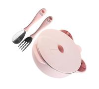 LIFKOME 1 Set Piatto Pasto Per Piatti Per Ciotola Calda Per Alimenti Per Ciotole Per Pappe Ciotola Kid Bowl Carino Rosa Acciaio Inossidabile Riutilizzabile