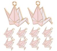 LIFKOME 10 pezzi Charms Origami Gru in Leggera per Gioielli Fai da Te Ciondoli Bracciali Orecchini Accessori Decorativi