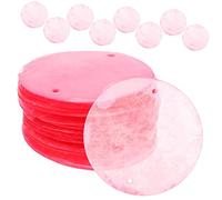 LIFKOME 100 Pezzi Di Conchiglie Rotonde Fai Da Te, Accessori Per Realizzare Campanelle Eoliche e Acchiappasogni, Fette Di Conchiglie Rosa 5cm Doppio Foro, Per Gioielli e Decorazioni Artigianali