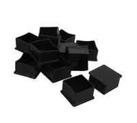 LIFKOME 12 pezzi Coprigambe Quadrati in PVC Morbido per Mobili Protezione Antiscivolo per Gambe Sedie e Tavoli per Pavimenti in Colore Nero