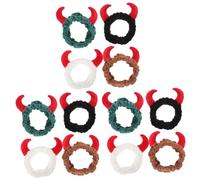 LIFKOME 12pezzi Horn Face Washing Headband for Women Cute Fluffy Spa Hairband with Adorable Devil Horn Design for Makeup and Facial Care