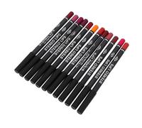 LIFKOME 12pezzi Matita Per Labbra Opaca Base Di Legno Contorno Labbra Lunga Tenuta Strumento Trucco Multiuso Sopracciglia e Eyeliner Portatile Ed Nutriente