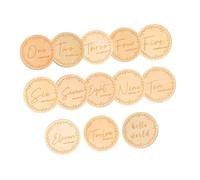 LIFKOME 13 pezzi Carte Legno Milestone per Ragazzo Ragazza Dischi Decorativi Mese per Foto Design Classico e Sicuro Regalo Nascita Personalizzato per Ricordi Preziosi