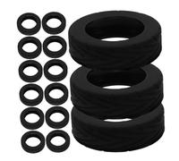 LIFKOME 16pezzi Copriruote per Valigia Protezioni in Silicone per Ruote di Bagagli Antiscivolo e Durevole Nero