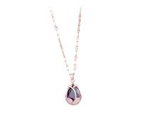LIFKOME 1pc Viola Zircone Tulipani Design Decorazione Collo Catena Collo Anello Creativo