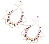 LIFKOME 2 Pezzi Boho Cavigliere con Campanellini Colorati Bracciali Regolabili per Danza del Ventre e Costumi da Ballo Gioielli Leggeri per Piedi Nudi in Stile Bohémien Accessori per Feste