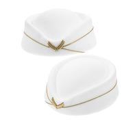 LIFKOME 2 Pezzi Cappello Berretto Lana Finta Costume Hostess Assistente Volo Accessori Per Festa Tema Cosplay Donna