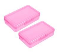 LIFKOME 2 Pezzi Caso per supporto a matita astuccio portapenne in plastica organizzatore di matite Porta della penna trasparente Pink