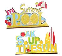 LIFKOME 2 Pezzi Decorazione da Scrivania Soak Up The Summer e Ristoranti per Aggiungere e all