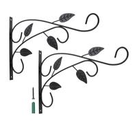 LIFKOME 2 Pezzi Gancio Metallico per Vasi e Mangiatoie, Nero 21,5x30 | Ferro, Struttura Robusta ad Alta Portata, Installazione Semplice, per Interno e Giardino