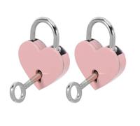 LIFKOME 2 Pezzi Lucchetto a Forma Di Cuore Piccole Serrature Blocchi Per Armadietti Mini Serratura Blocco Del Diario Pink