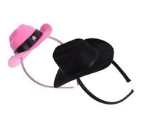 LIFKOME 2 Pezzi Mini Cappello da Cowboy Cerchietto Leggero per Donna Accessorio Vintage per Feste Tema Tea Party Carnevale Compleanni e Cosplay