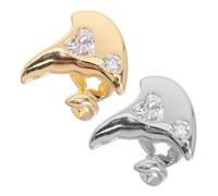 LIFKOME 2 Pezzi Mouth Grills for Men And Women Soft Comfortable Single Tooth Caps with Heart Rhinestone Sparkle Accessories for Hip Hop Parties And Rapper Costume Accessories