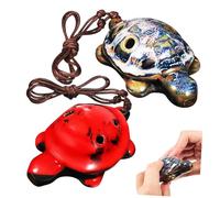 LIFKOME 2 pezzi Ocarina in Ceramica a 6 Fori a Forma di Testuggine da Colorati Blu e Rosso Strumento Portatile per Principianti e Musicisti Design Accattivante e Finitura Liscia