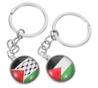 LIFKOME 2 pezzi Portachiavi Bandiera Palestina in Metallo Ciondolo Elegante per Borsa e Zaino Accessorio Patriottico e Compatto