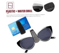 LIFKOME 2 Pezzi Portaocchiali da Sole per Auto con Clip Parasole con Strass Design Elegante e Robusto Organizer Occhiali e Pratico per Viaggi e Quotidiano