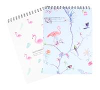 LIFKOME 2 pezzi Quaderni Spirale per Disegno con Carta Colorata Protettiva Taccuino Vuoto per Schizzi e Graffiti Copertina con Motivo Fenicotteri Casual