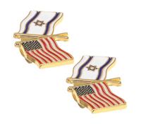 LIFKOME 2 pezzi Spilla Metallo Bandiera Israele Usa Distintivo Patriottico Leggero e Resistente per Abbigliamento Accessorio Moda Unisex per Feste e Occasioni Speciali