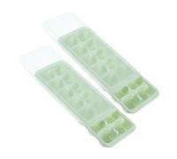 LIFKOME 2 pezzi Stampo per Cubetti Ghiaccio in Alimentare con Sigillato Trasparente Verde Facile da Rilasciare e Vassoi Antigoccia per Congelatore Bevande e Frutta