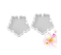 LIFKOME 2 Pezzi Stampo Silicone Epossidico per Fai da Te Mold per Pendenti con Superficie Specchiata e Sottobicchieri per Decorazioni Artigianali Bianco Taglia S