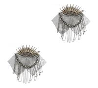 LIFKOME 2 Pezzi Timbro Delle Spalle Della Spilla Toppa Sulla Spalla Con Spallina Accessori Per Uomini Spallina Vintage Stemmi Sulle Spalle Spilla Distintivo Del Braccio Spille Lega Argento
