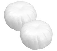 LIFKOME 2 zucche finte in Schiuma Bianca Fai da Te: Modelli di Zucca Finta Vuoti da 16 cm per dipingere, scolpire, Decorare - Decorazioni Autunnali, per Halloween e per Il Ringraziamento