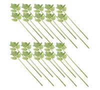 LIFKOME 20 Pezzi Fiori Artificiali Fili di Bouquet Artificiali Fili di Steli Floreali Steli di Fiori con Foglie Gambo di Filo Fili di Rose Artificiali Gambo del Fiore Plastica Green
