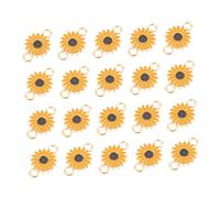 LIFKOME 20 pezzi Pendenti Girasole in Lega Gialla Forma di Margherita con Doppio per Gioielli Fai da Te Accessori per Collane e Portachiavi