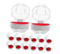 LIFKOME 20pezzi Scatola Trasparente Per Gioielli Design Elegante e Portatile Organizer Per Anelli e Orecchini Scatola Per Conservazione Di Fiori Eterni e Ricordi