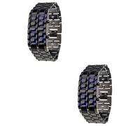LIFKOME 2pezzi Bracciale Inossidabile e Retroilluminazione Blu Cinturino Per e
