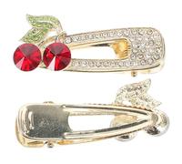 LIFKOME 2pezzi Cherry Hair Clips with Rhinestones Cute Korean Side Clip Hairpins for Women Versatile Hair Accessories for Various Hairstyles and Occasions