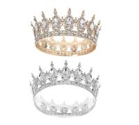 LIFKOME 2pezzi Da Sposa Strass Dimensioni Generose Tiara Retrò Vintage Pendente Europeo Copricapo Per Feste Nuziali Fotografia e Celebrazioni